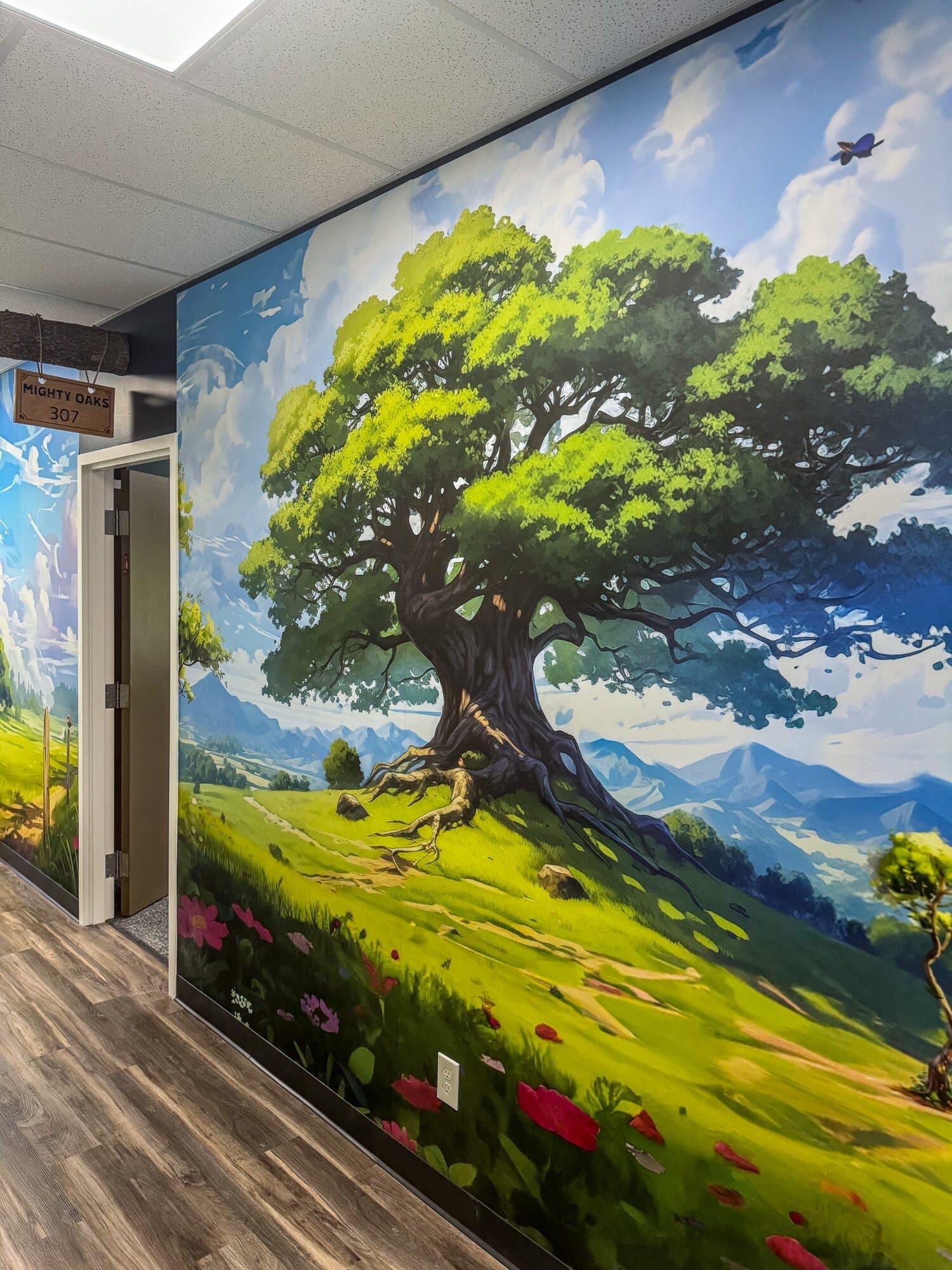 Faith Roots Mighty Oaks mural and corridor